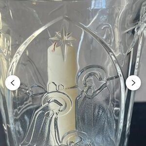 Elegant Crystal Nativity Candle Holder
